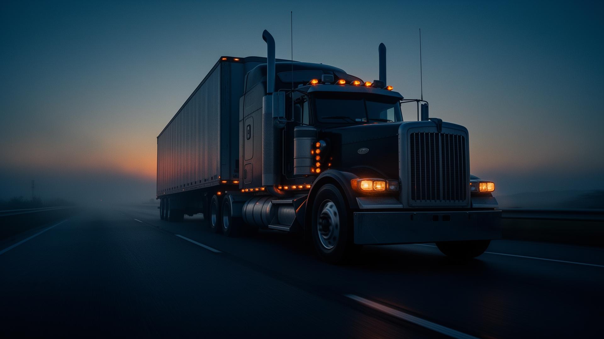 18-wheeler truck on highway